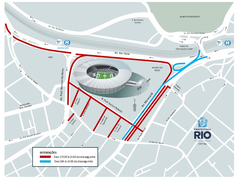 Flamengo e racing: trânsito no rio terá alterações a partir das 17h30