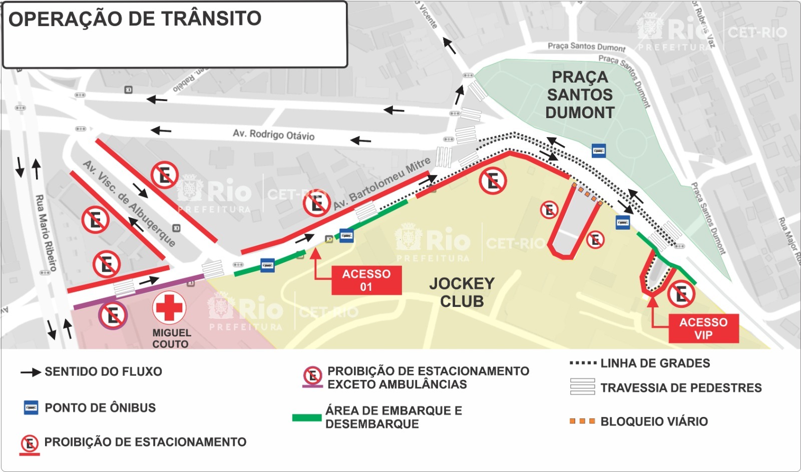 Estacionamento proibido no entorno do jockey club a partir de quarta-feira