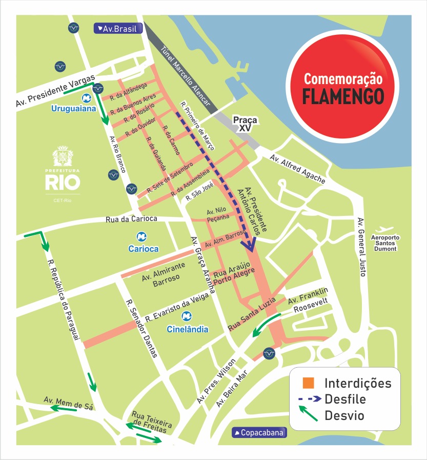 Rio organiza esquema especial para celebração do título do flamengo