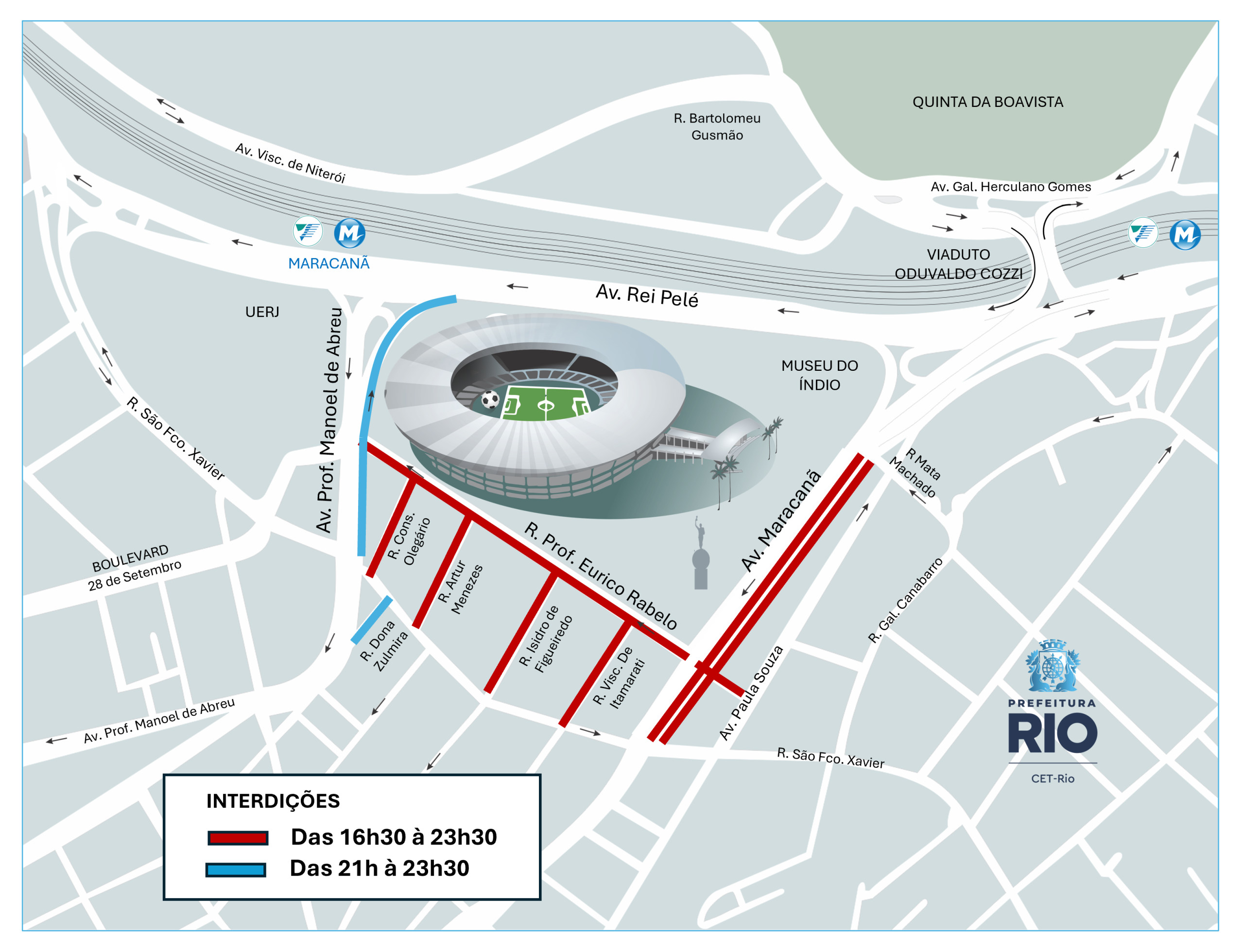 Atenção: CET-Rio prepara operação de trânsito para Fluminense x Botafogo no Maracanã
