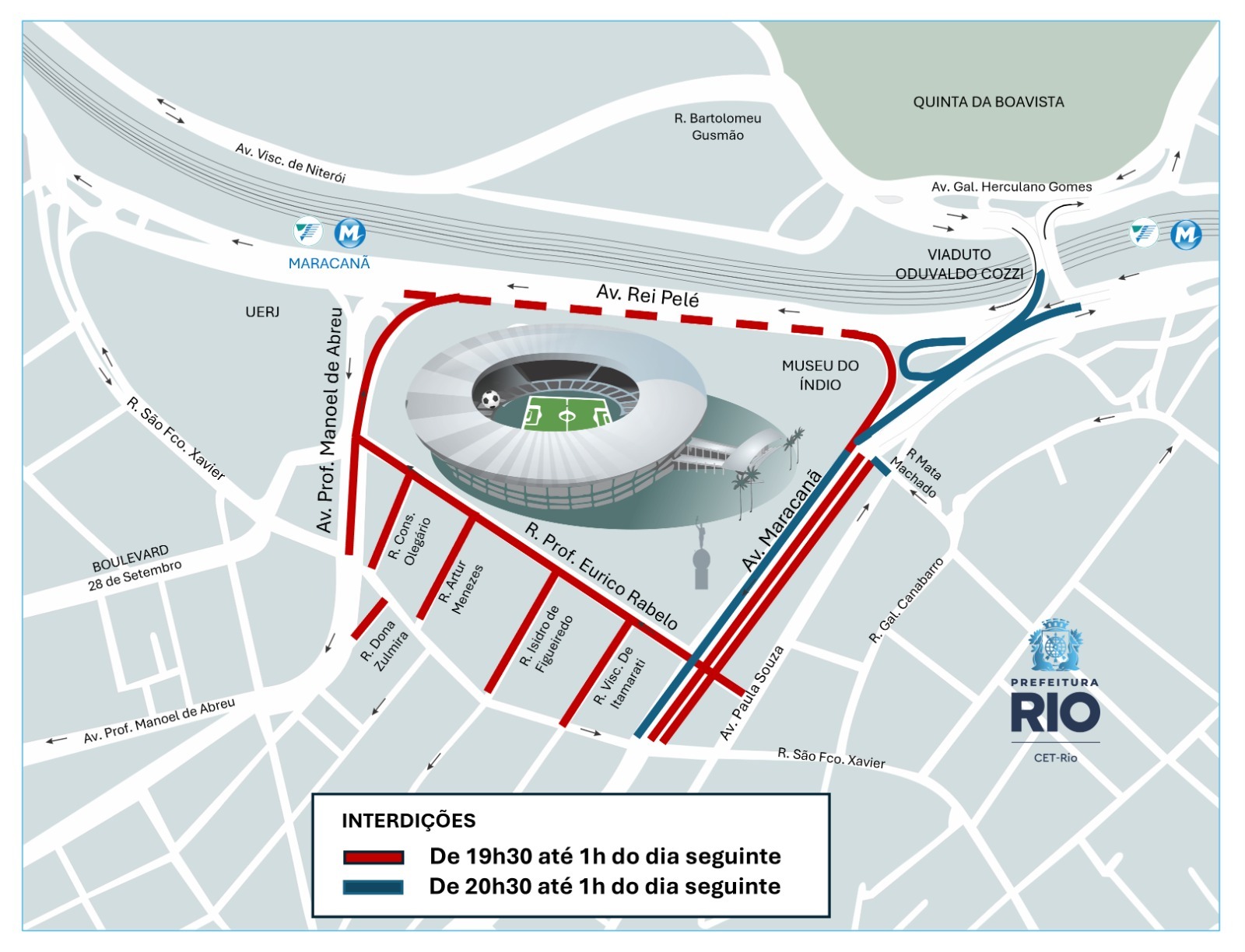 Maracanã: esquema especial de trânsito para Flamengo x Cruzeiro nesta quarta