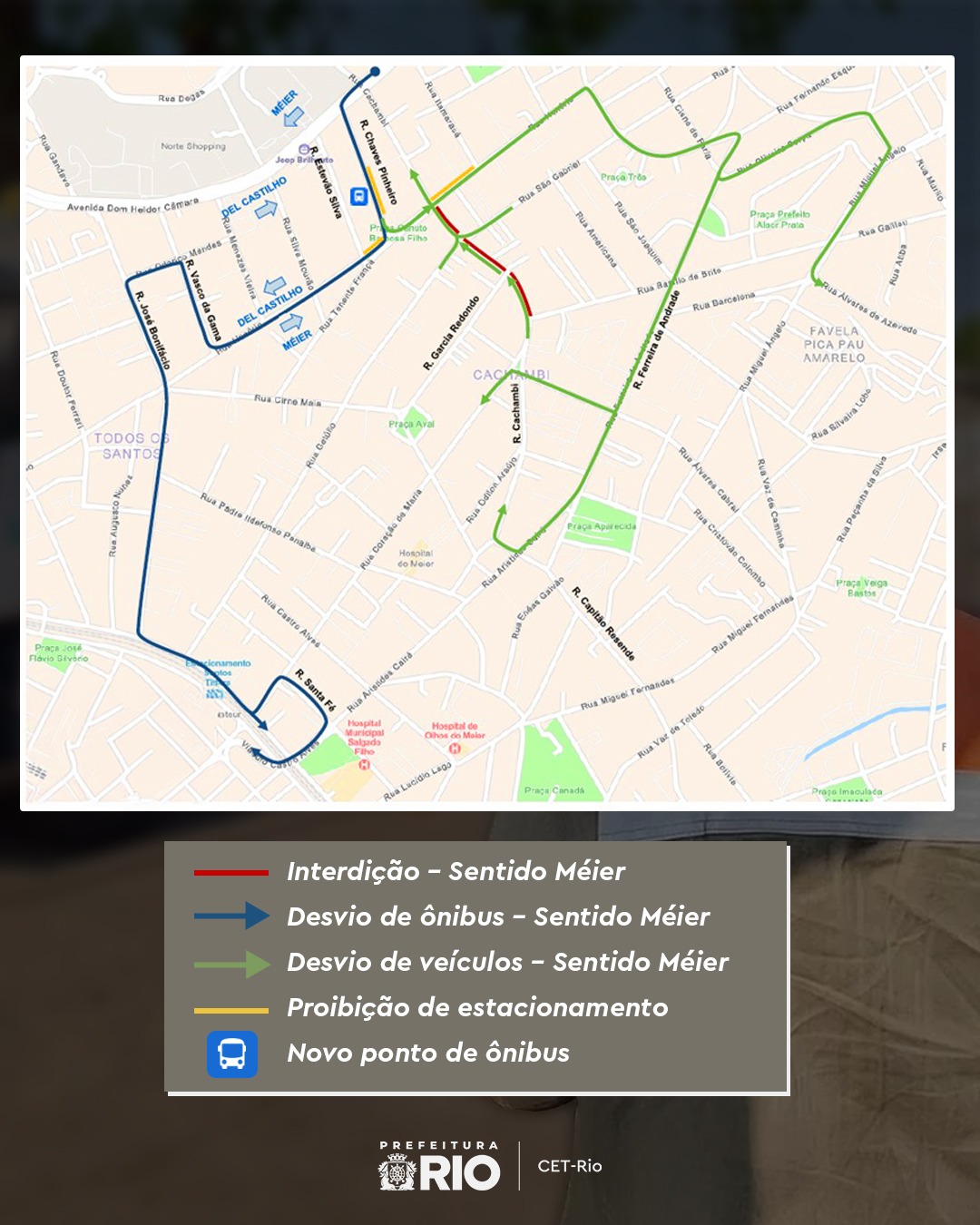 Obra da Light muda o trânsito na Rua Cachambi e CET-Rio monta operação especial