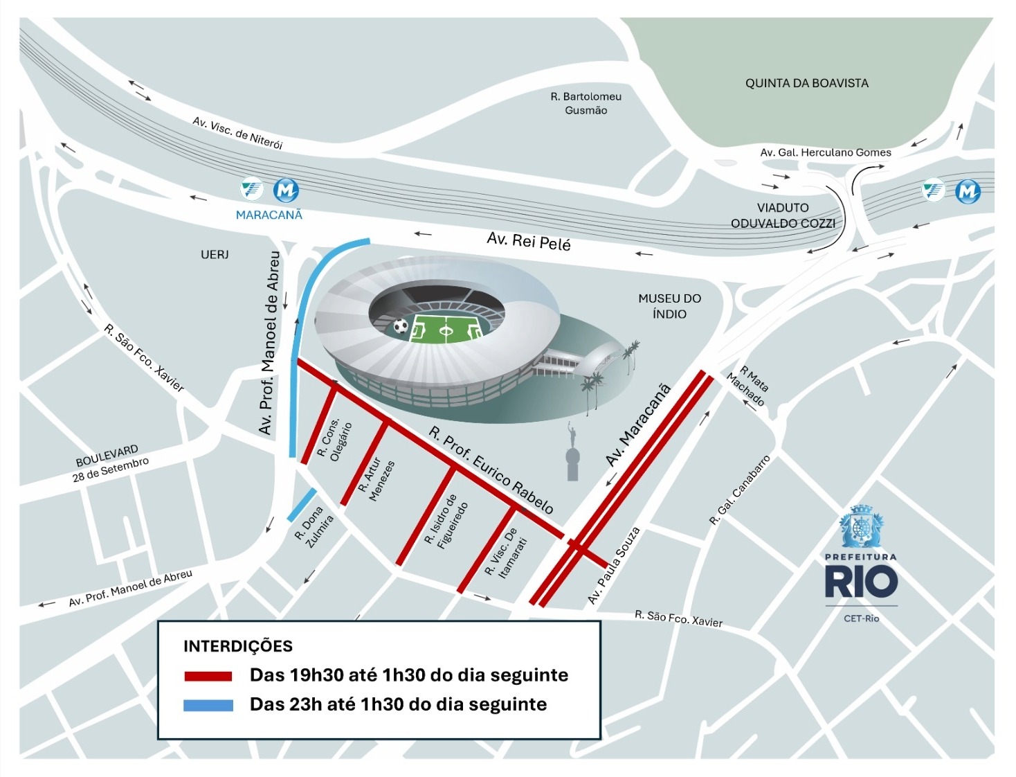 Trânsito no Maracanã: veja as mudanças para Fluminense x Operário-PR nesta terça