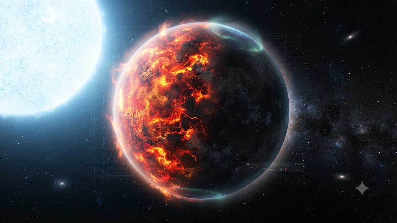 Cientistas desvendam Super-Terra com um hemisfério totalmente coberto por lava