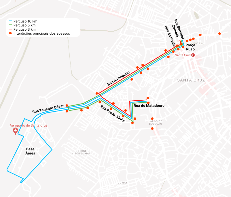 CET-Rio: entenda as mudanças no trânsito de Santa Cruz pela corrida 10k Ternium