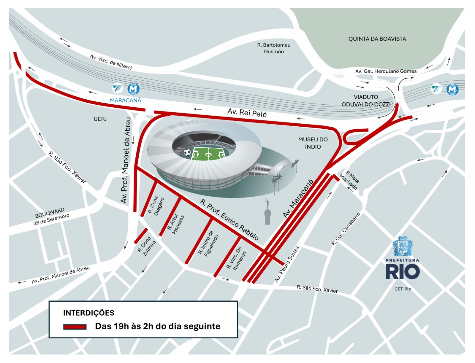 CET-Rio anuncia esquema especial de trânsito no Maracanã para jogo de Fluminense e Vasco