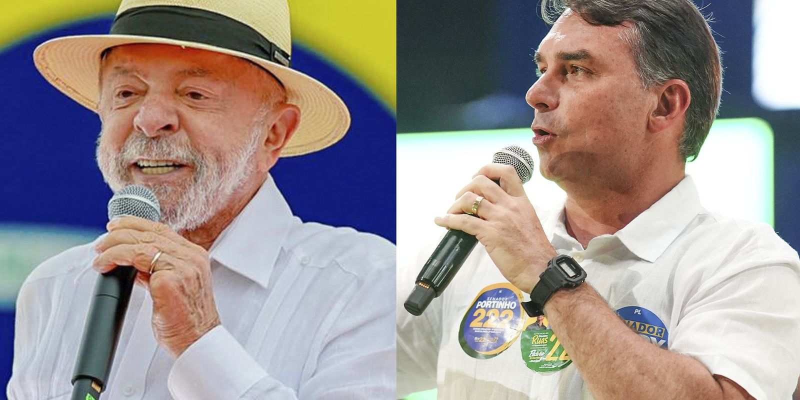 As agendas de campanha de Lula e Flávio Bolsonaro no Rio: veja o que os presidenciáveis fizeram no sábado (22)