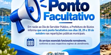 Búzios decreta ponto facultativo prolongado pelo Dia do Servidor