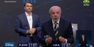 Debate eleitoral entre Lula e Flávio Bolsonaro bate recorde de audiência na Band