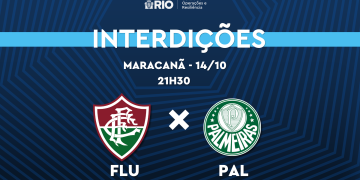 Vias próximas ao Maracanã serão bloqueadas para Fluminense e Palmeiras nesta quarta-feira (14/10)